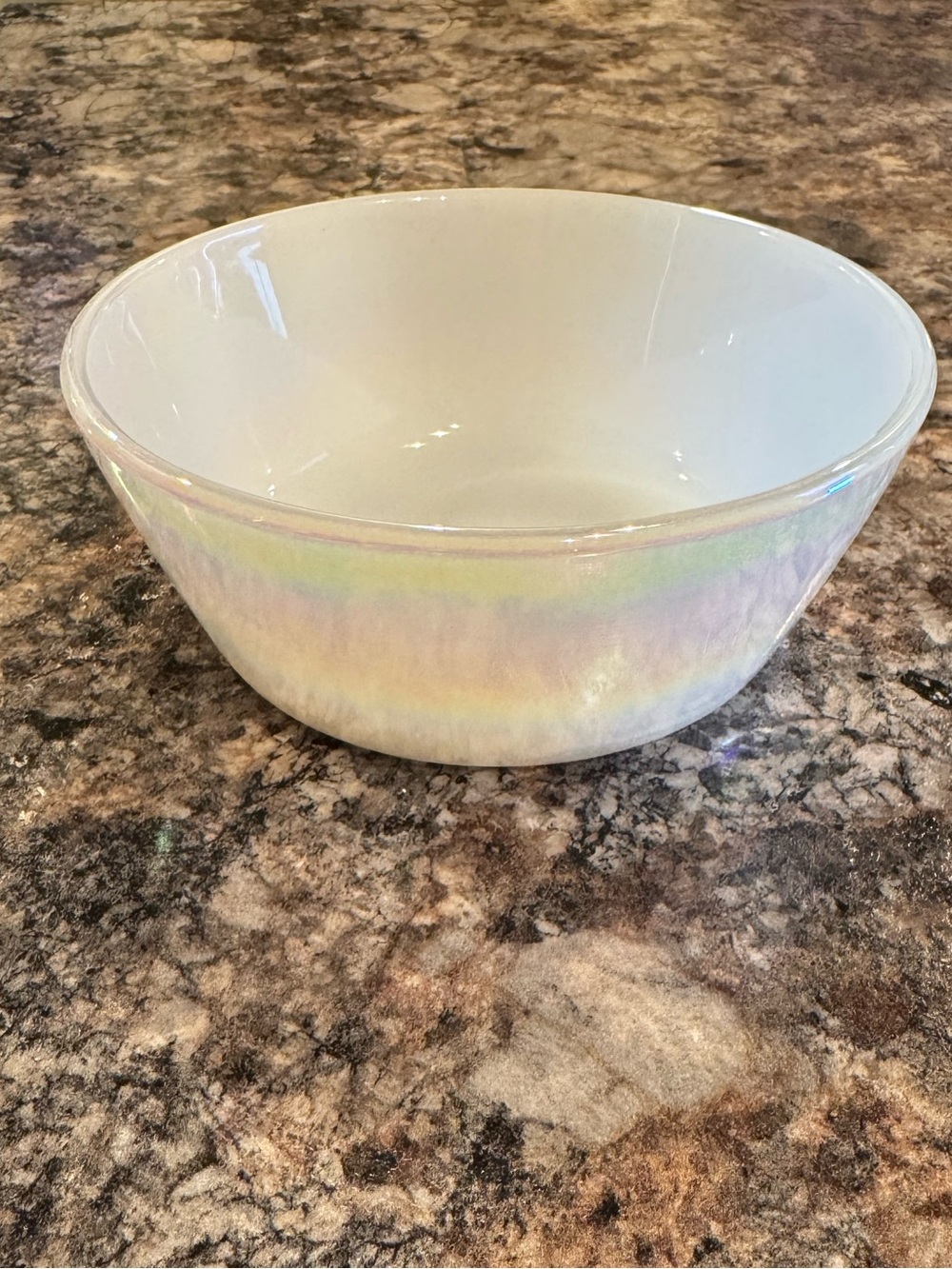 Vintage Federal Glass Moonglow iridescent milk glass bowl